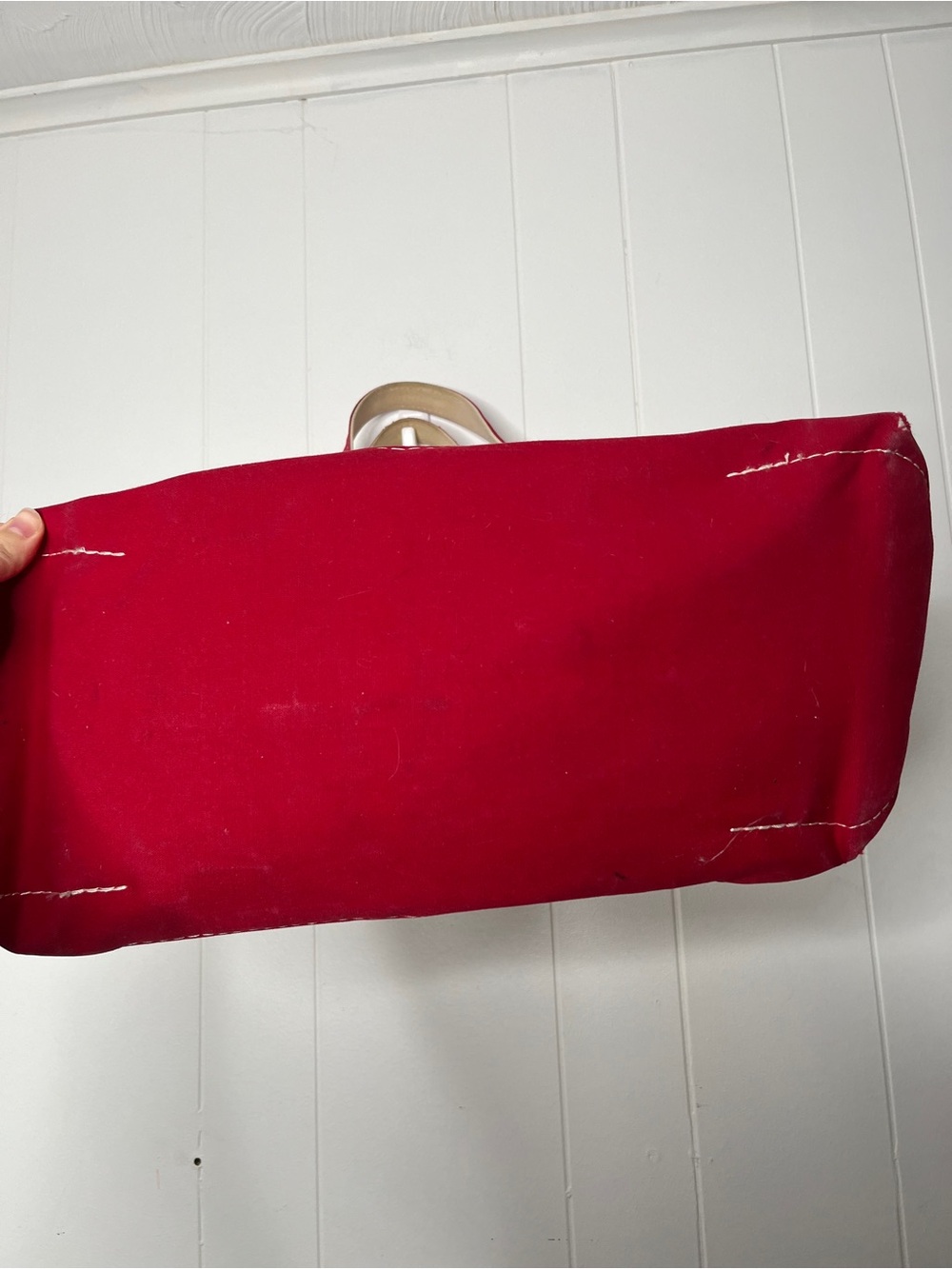 L.L. Bean Boat and Tote "ERIN" Classic Canvas Tote Bag with Red Trim - Picture 7 of 11